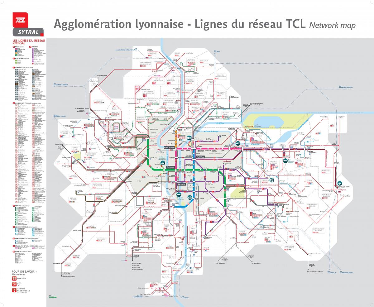 Plan des stations bus de Lyon