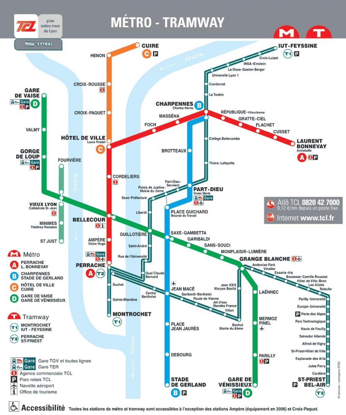 Plan des stations de metro de Lyon