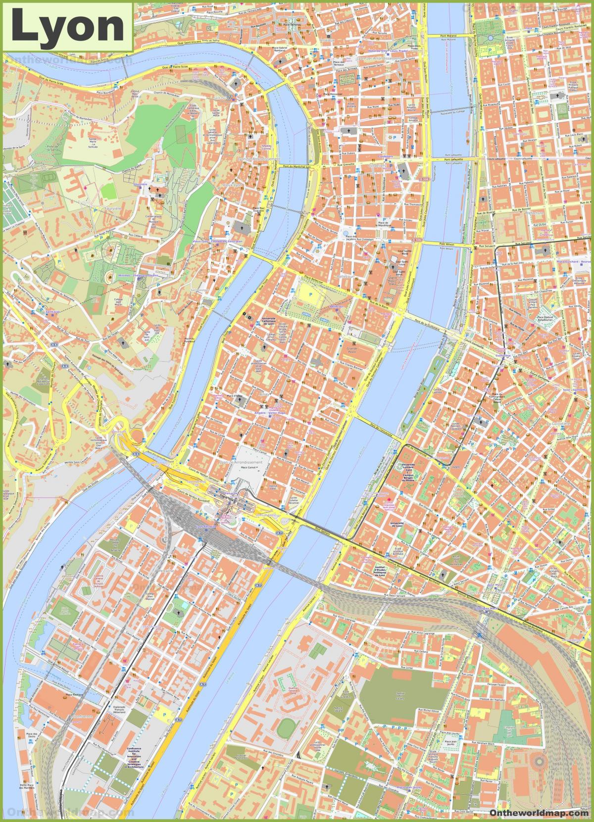 Plan des rues de Lyon
