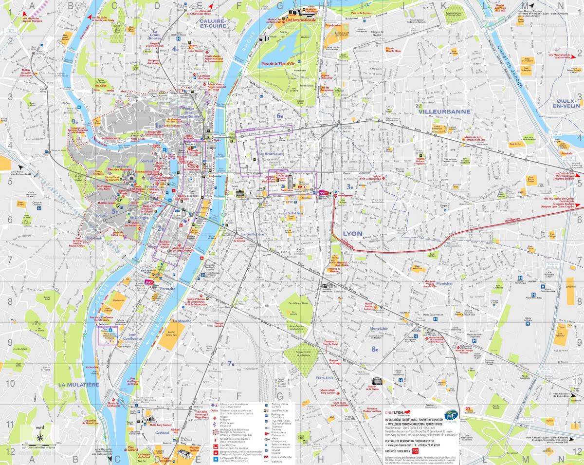 Plan des monuments de Lyon